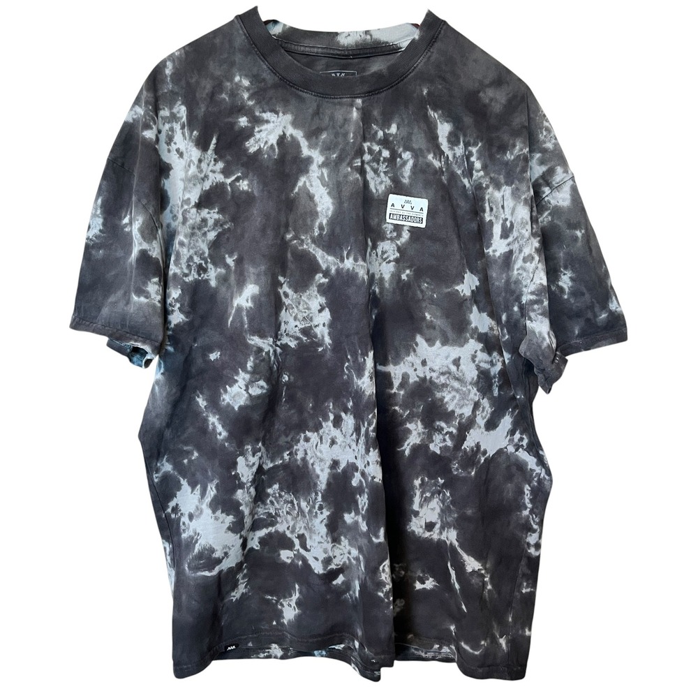 AVVA Ambassadors Mens Large Black White Tie Dye Streetwear Cotton T-Shirt